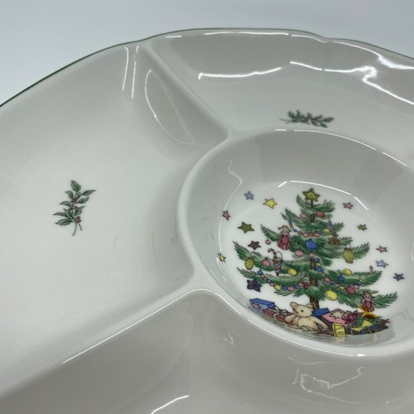 Nikko Happy Holiday Greetings Hors D’oeuvres Platter Tray Christmas Tree Japan - Picture 5 of 7